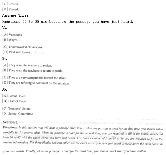 英语<a href=http://www.cetclub.com/cet4beikaoziliao/cet4tingliziliao/ target=_blank class=infotextkey>四级听力</a>练习素材
