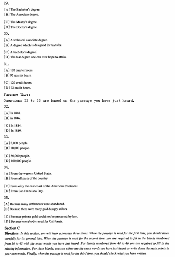 英语<a href=http://www.cetclub.com/cet4beikaoziliao/cet4tingliziliao/ target=_blank class=infotextkey>四级听力</a>练习题