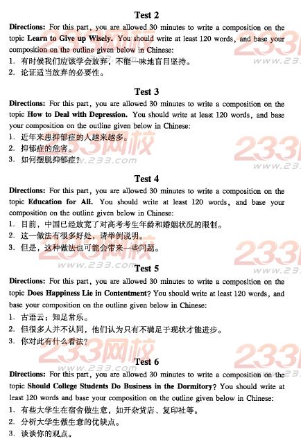 英语<a href=http://www.cetclub.com/cet4beikaoziliao/cet4xiezuoziliao/ target=_blank class=infotextkey>四级写作</a>计划第二周复习效果检验(day 6)