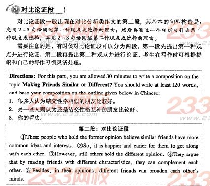 英语<a href=http://www.cetclub.com/cet4beikaoziliao/cet4xiezuoziliao/ target=_blank class=infotextkey>四级写作</a>计划第二周：如何写论证观点段和对比论证段(day 5)