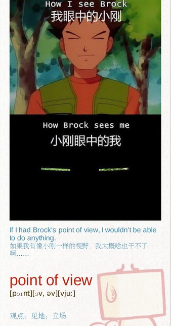 英语四级单词天天记：point of view
