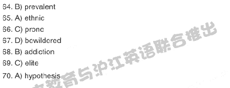 12月英语老六级B卷单词参考答案