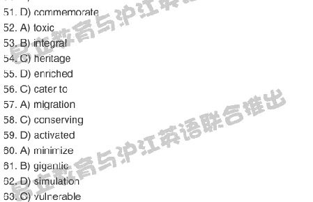 12月英语老六级B卷单词参考答案
